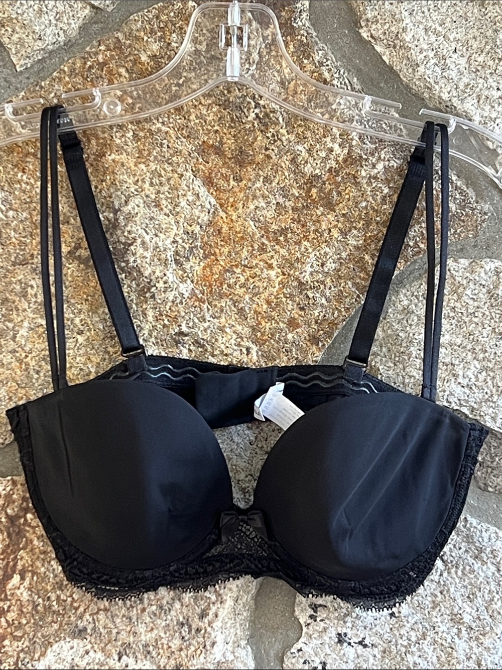 Simone Perele Black Lace-Trim Underwire Bra